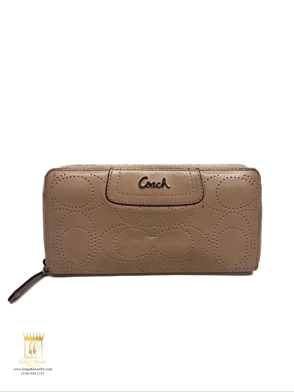 Coach Perforated Zip-Around Wallet